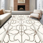 Organic Abstract Symmetric Brown Design Rug