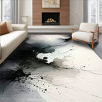 Abstract Ink Splatter Swirls Rug