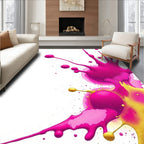 Vibrant Splash Gold Pink Splatter Rug