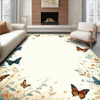 Vibrant Butterflies In Spring Garden Rug