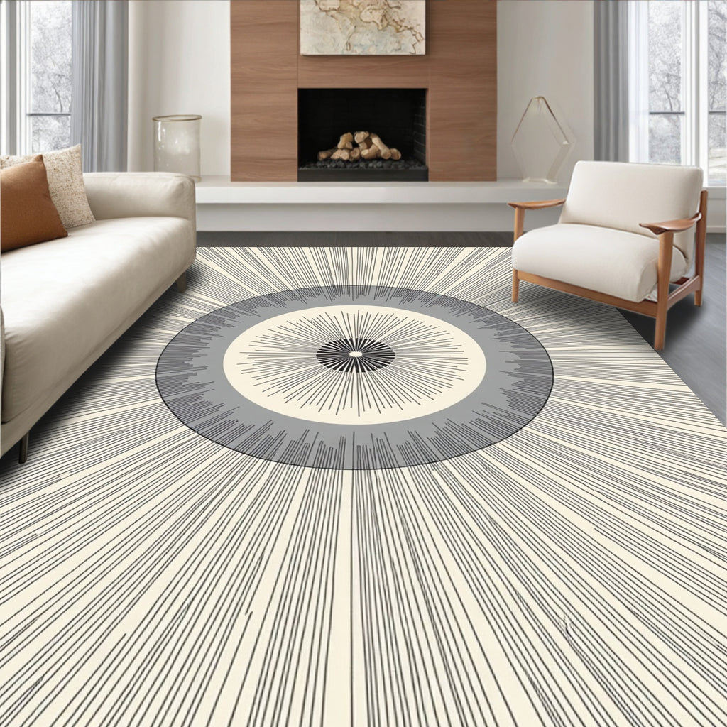 Mid-Century Sunburst Pattern Rug