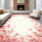Soft Pink Floral Vine Pattern Rug