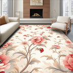 Elegant Floral Vines Blossom Pattern Rug
