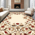 Ornate Floral Scrollwork Design Rug