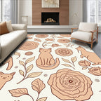 Whimsical Cats And Floral Garden Rug