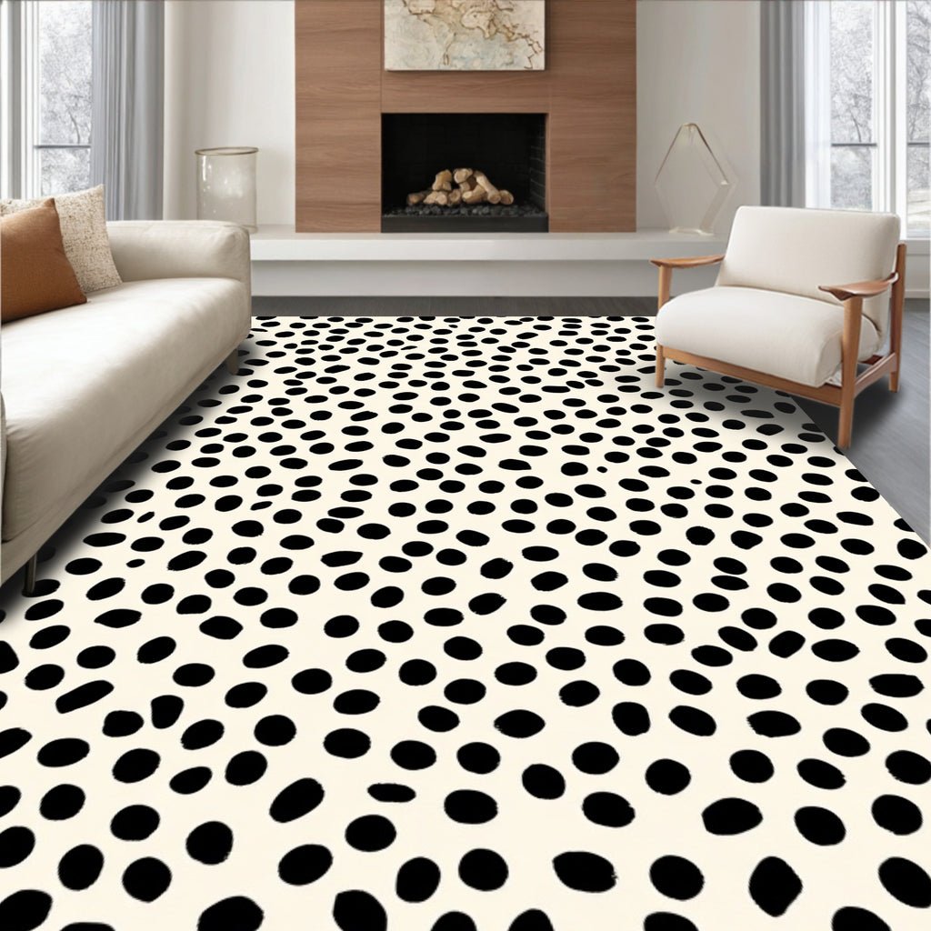 Hand Drawn Dot Pattern Rug