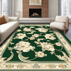 Elegant Floral Botanical Scroll Design Rug