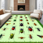 Vibrant Insects Nature Pattern Rug