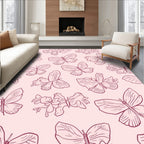 Delicate Butterfly Garden Silhouette Rug