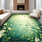 Enchanted Forest Butterflies Blossoms Rug
