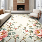 Floral Branches Butterflies Garden Design Rug