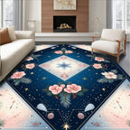 Winter Wonderland Floral Geometric Design Rug