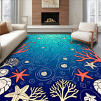 Marine Life Swirls Pattern Rug