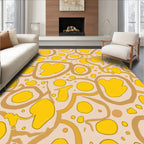 Abstract Yellow Gold Organic Pattern Rug