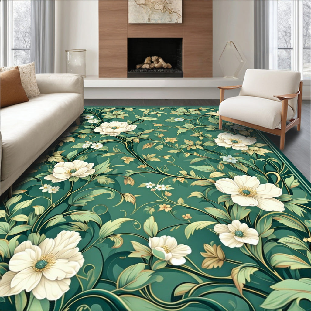 Classic Floral Vine Leaf Pattern Rug