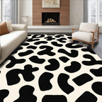 Playful Black Cream Amorphous Pattern Rug