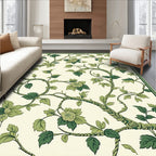 Green Floral Vine Pattern Rug