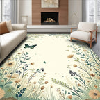 Whimsical Garden With Butterflies And Bees Rug