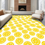 Bright Yellow Citrus Theme Rug