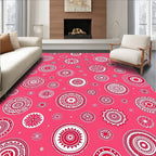 Crimson Circles Medallion Mandala Rug