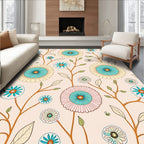 Retro Floral Vine Pattern Rug