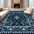 Mystical Floral Bordered Abstract Design Rug