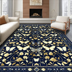 Midnight Garden Butterfly Motif Rug