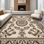 Ornate Floral And Vine Scroll Design Rug