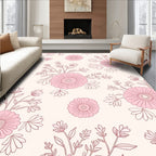 Charming Pink Floral Pattern Rug