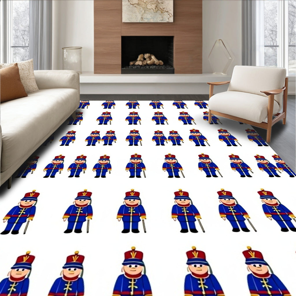 Blue Guard With Red Trim Uniform Rug