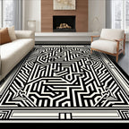Geometric Maze Pattern Rug