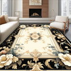 Ornate Floral Scrollwork Patterned Rug