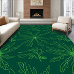 Vine And Floral Pattern Outline Rug