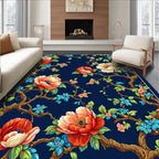 Vibrant Floral Branch Pattern Rug