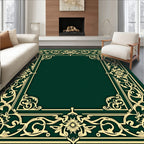 Antique Floral Scrollwork Frame Design Rug