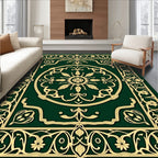 Emerald Gold Floral Archway Medallion Rug