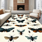 Vintage Butterfly Insect Collection Rug