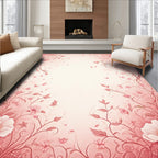 Romantic Vintage Floral Vines Design Rug