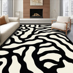 Organic Abstract Black White Rug