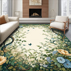 Enchanted Woodland Floral Birds Rug