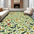 Whimsical Floral Vine Pattern Rug