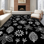 White Botanical Medley Scatter Arrangement Rug