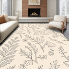 Botanical Butterfly Sketch Pattern Design Rug