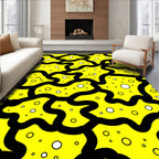 Bold Yellow And Black Circles Rug