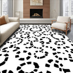 Abstract Black Circles Pattern Rug