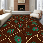 Brown Lattice Green Berry Botanical Rug