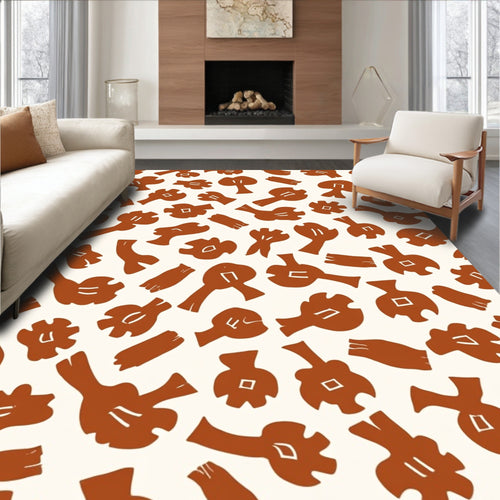 Abstract Organic Earthy Shapes Rug