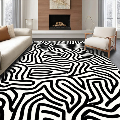 Abstract Maze Pattern Rug