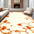 Ornate Orange Floral Vines Rug