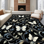 Whimsical Butterfly Floral Vine Ornament Rug